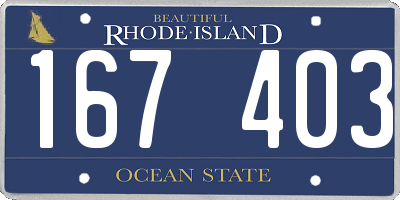 RI license plate 167403