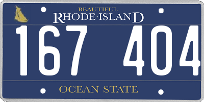 RI license plate 167404