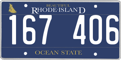 RI license plate 167406
