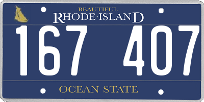 RI license plate 167407