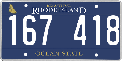 RI license plate 167418