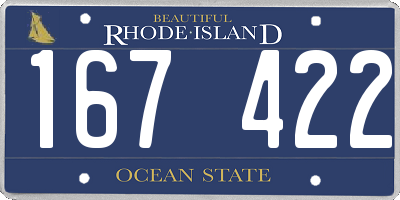 RI license plate 167422