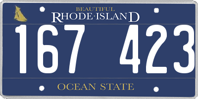 RI license plate 167423