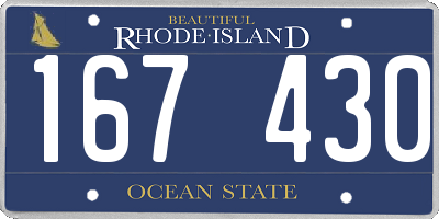 RI license plate 167430