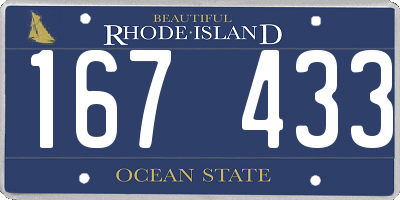 RI license plate 167433