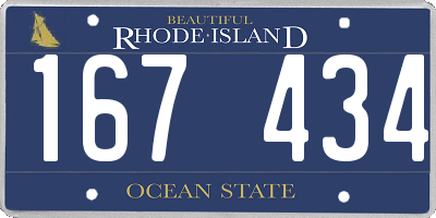 RI license plate 167434