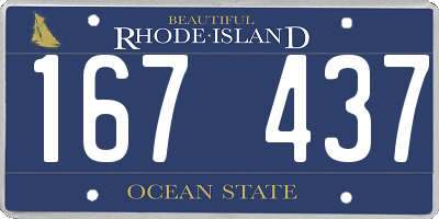 RI license plate 167437