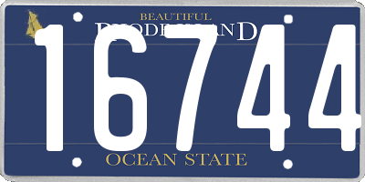 RI license plate 16744