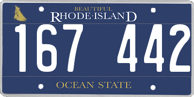 RI license plate 167442