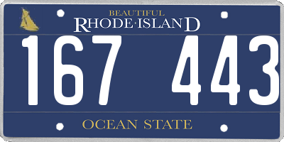 RI license plate 167443