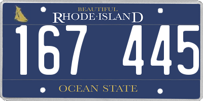 RI license plate 167445