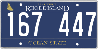 RI license plate 167447