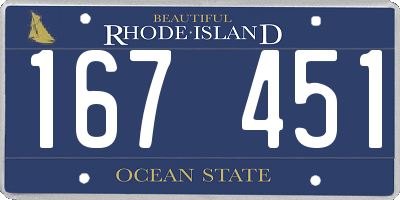 RI license plate 167451