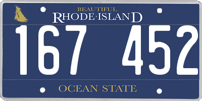 RI license plate 167452