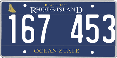 RI license plate 167453