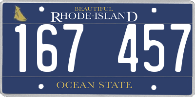 RI license plate 167457