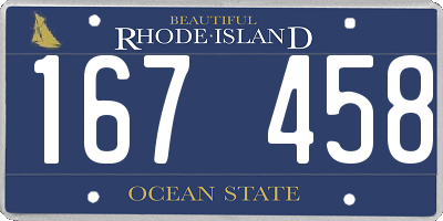 RI license plate 167458