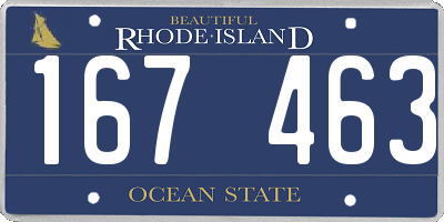 RI license plate 167463