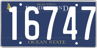 RI license plate 16747