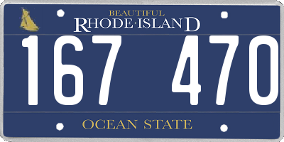RI license plate 167470