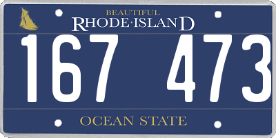 RI license plate 167473