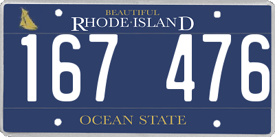 RI license plate 167476