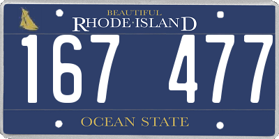 RI license plate 167477