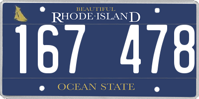 RI license plate 167478