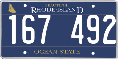 RI license plate 167492