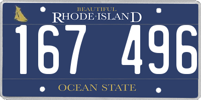 RI license plate 167496