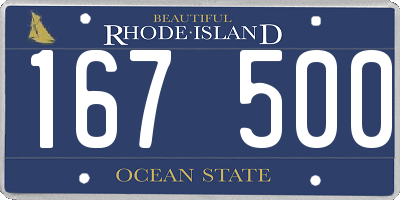 RI license plate 167500