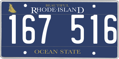 RI license plate 167516