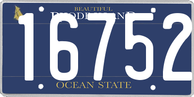 RI license plate 16752
