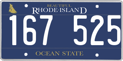 RI license plate 167525
