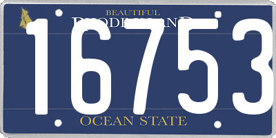 RI license plate 16753