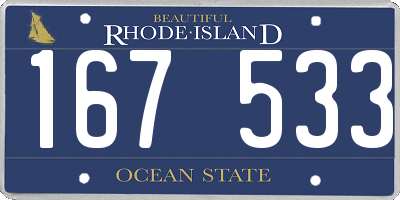 RI license plate 167533