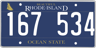 RI license plate 167534