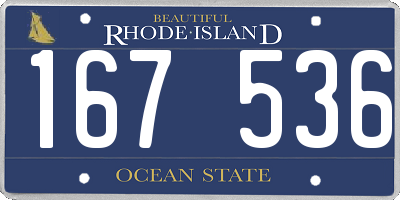 RI license plate 167536
