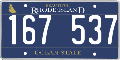 RI license plate 167537