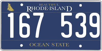 RI license plate 167539