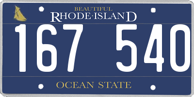RI license plate 167540