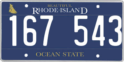 RI license plate 167543