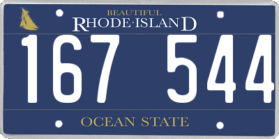 RI license plate 167544