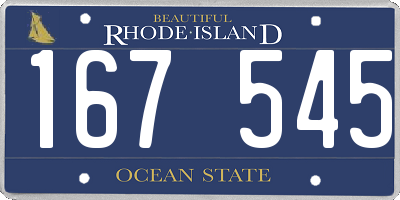 RI license plate 167545