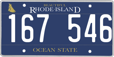 RI license plate 167546