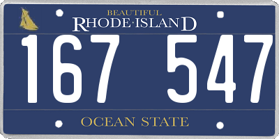 RI license plate 167547