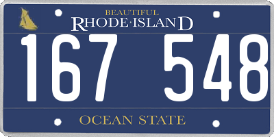 RI license plate 167548
