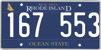 RI license plate 167553