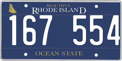 RI license plate 167554