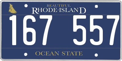 RI license plate 167557